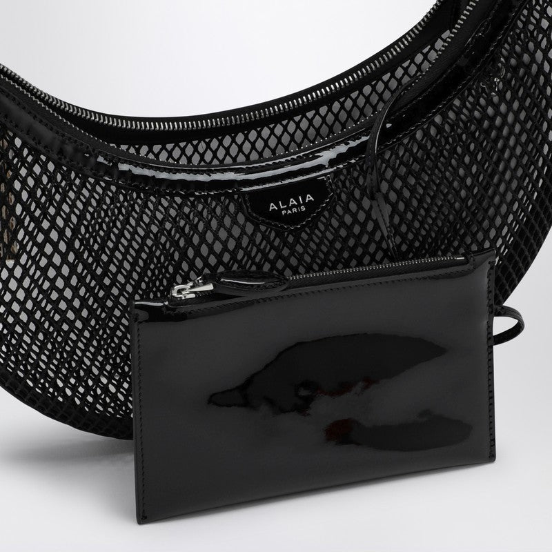 Alaia Black Mesh Demi Lune One Piece Bag Women