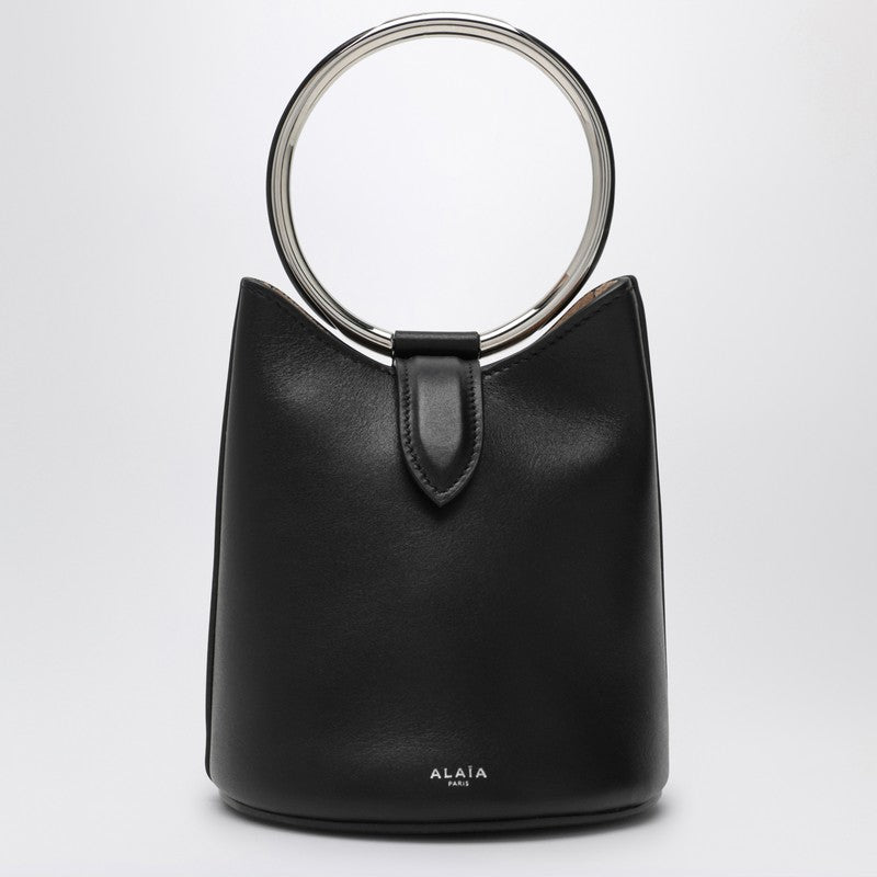 Alaia Mini Ring Bucket Black Leather Bag Women