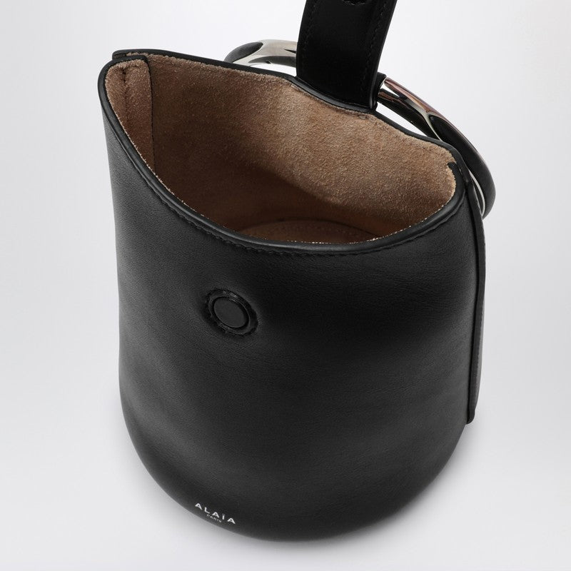 Alaia Mini Ring Bucket Black Leather Bag Women
