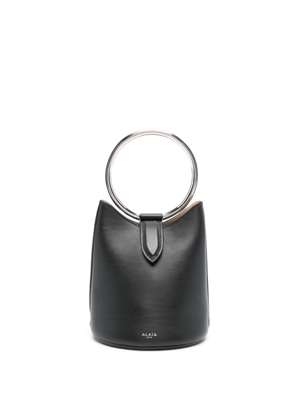 RING MINI LEATHER BUCKET BAG