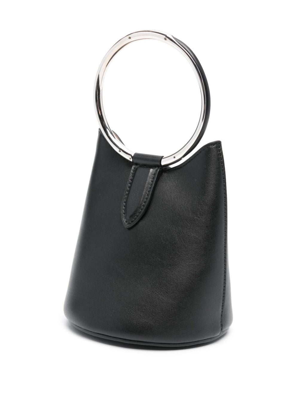 RING MINI LEATHER BUCKET BAG