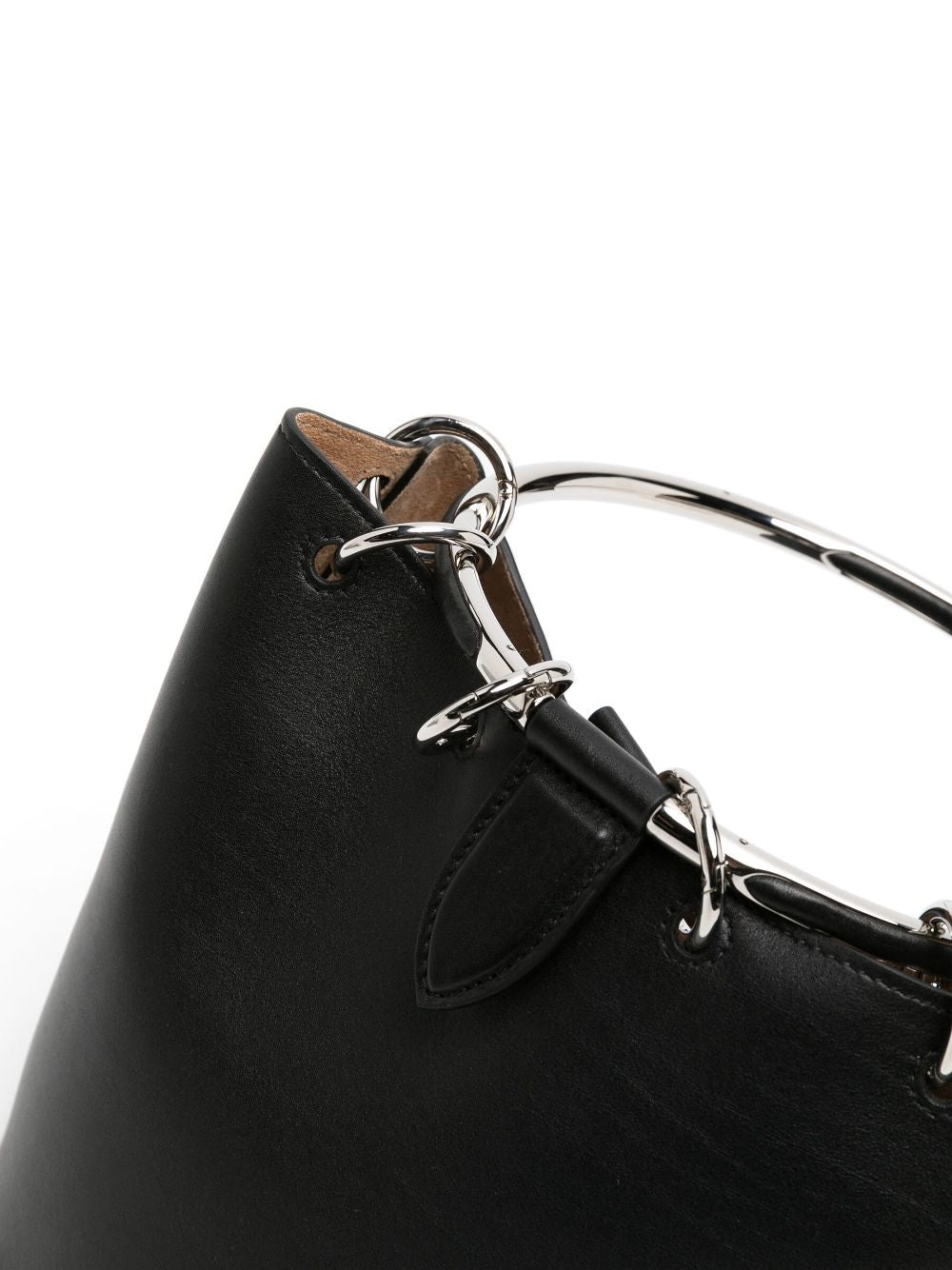 RING MEDIUM LEATHER BUCKET BAG