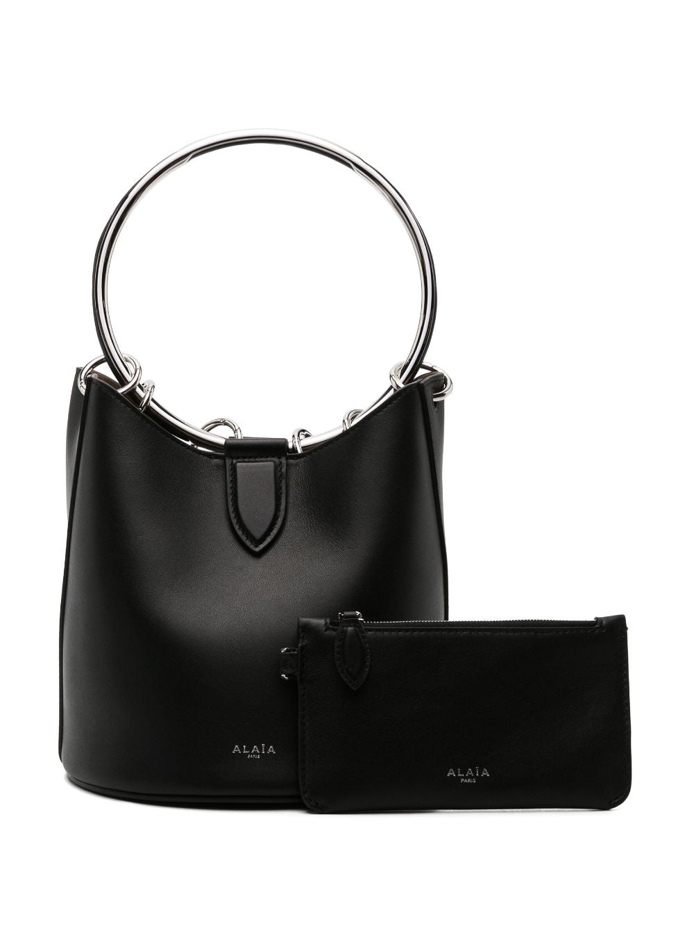 RING MEDIUM LEATHER BUCKET BAG