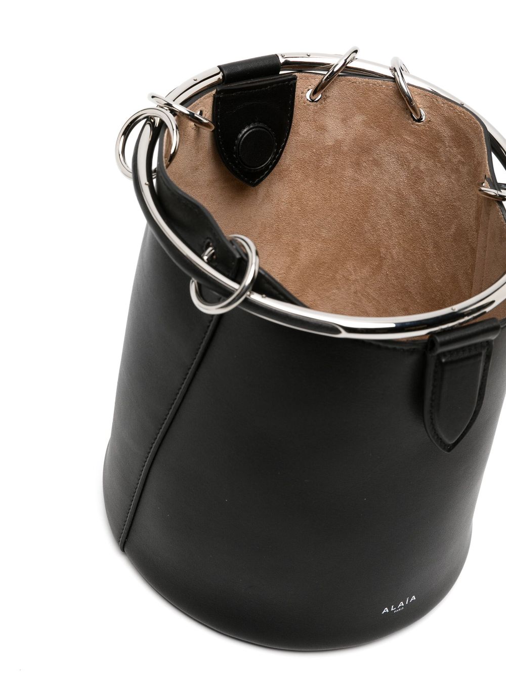 RING MEDIUM LEATHER BUCKET BAG