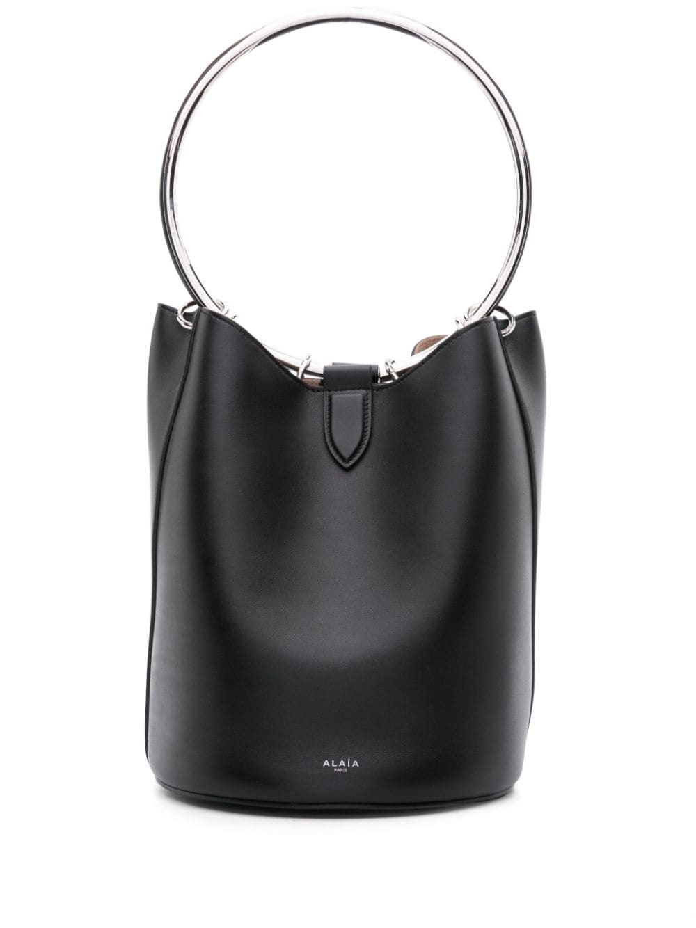 RING LARGE LEATHER BUCKET BAG