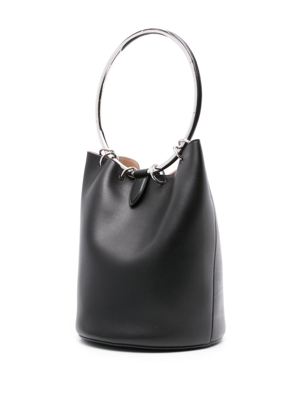 RING LARGE LEATHER BUCKET BAG