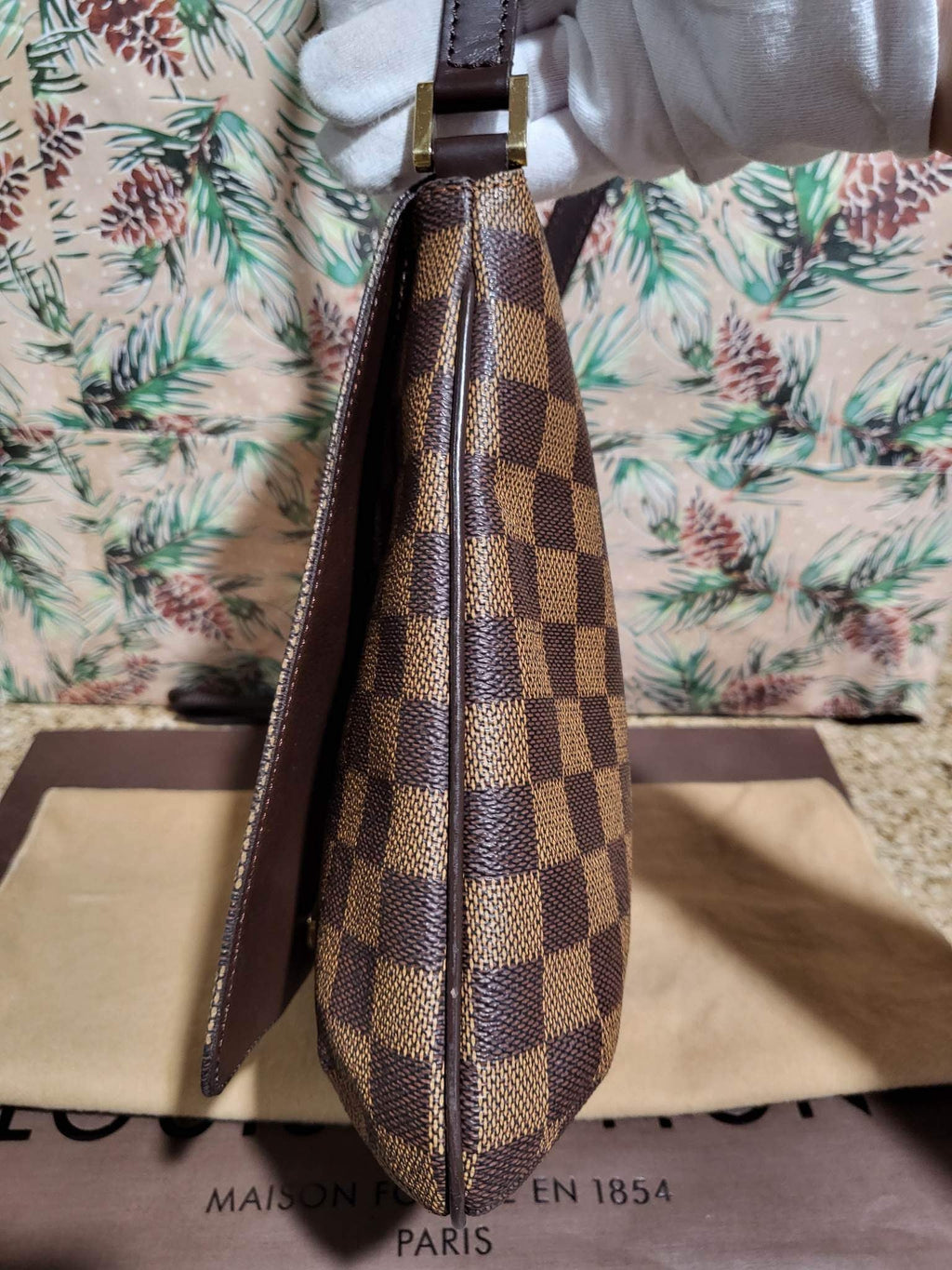 Musette Salsa PM Damier Ebene Shoulder Bag
