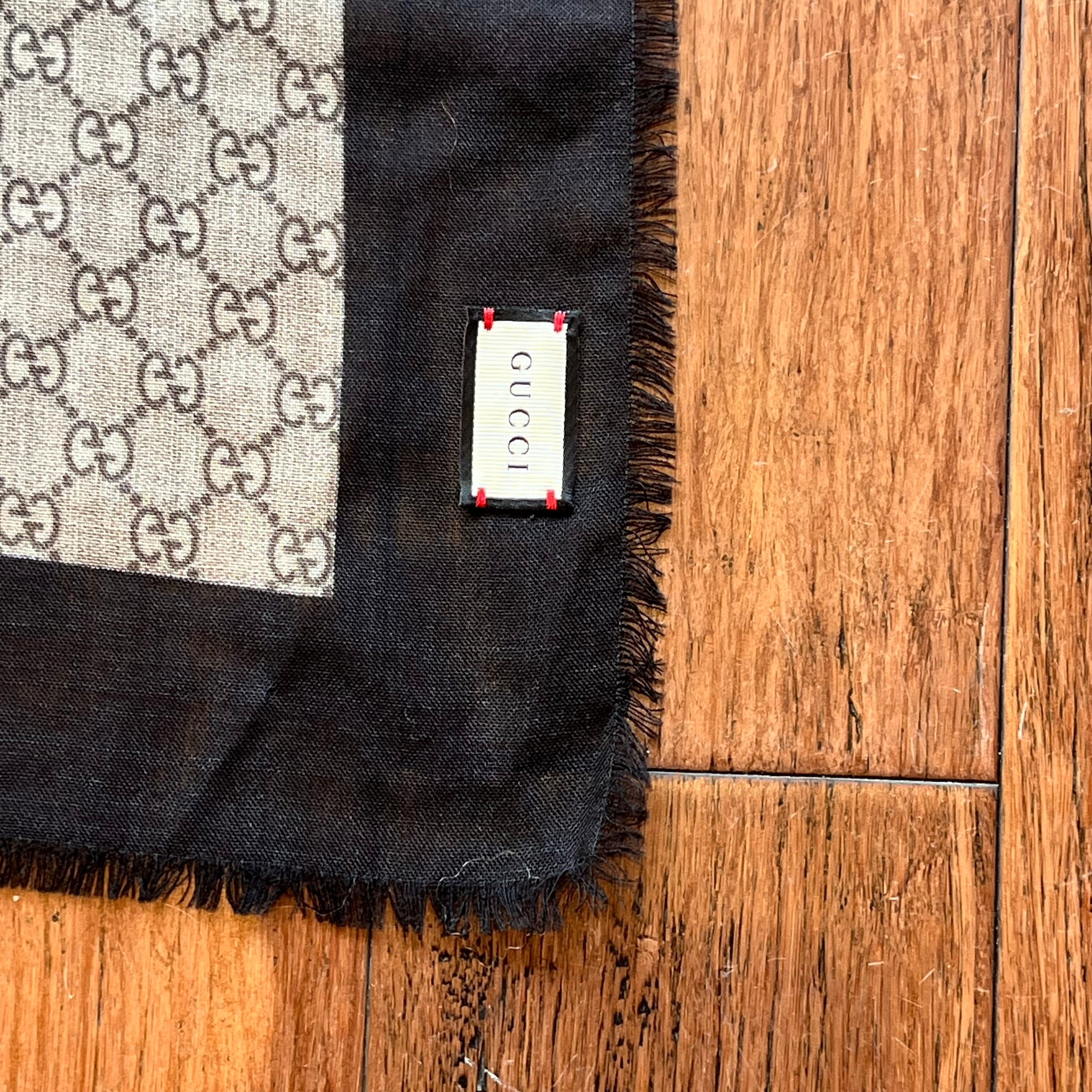 GUCCI Monogram Kingsnake Wool Scarf