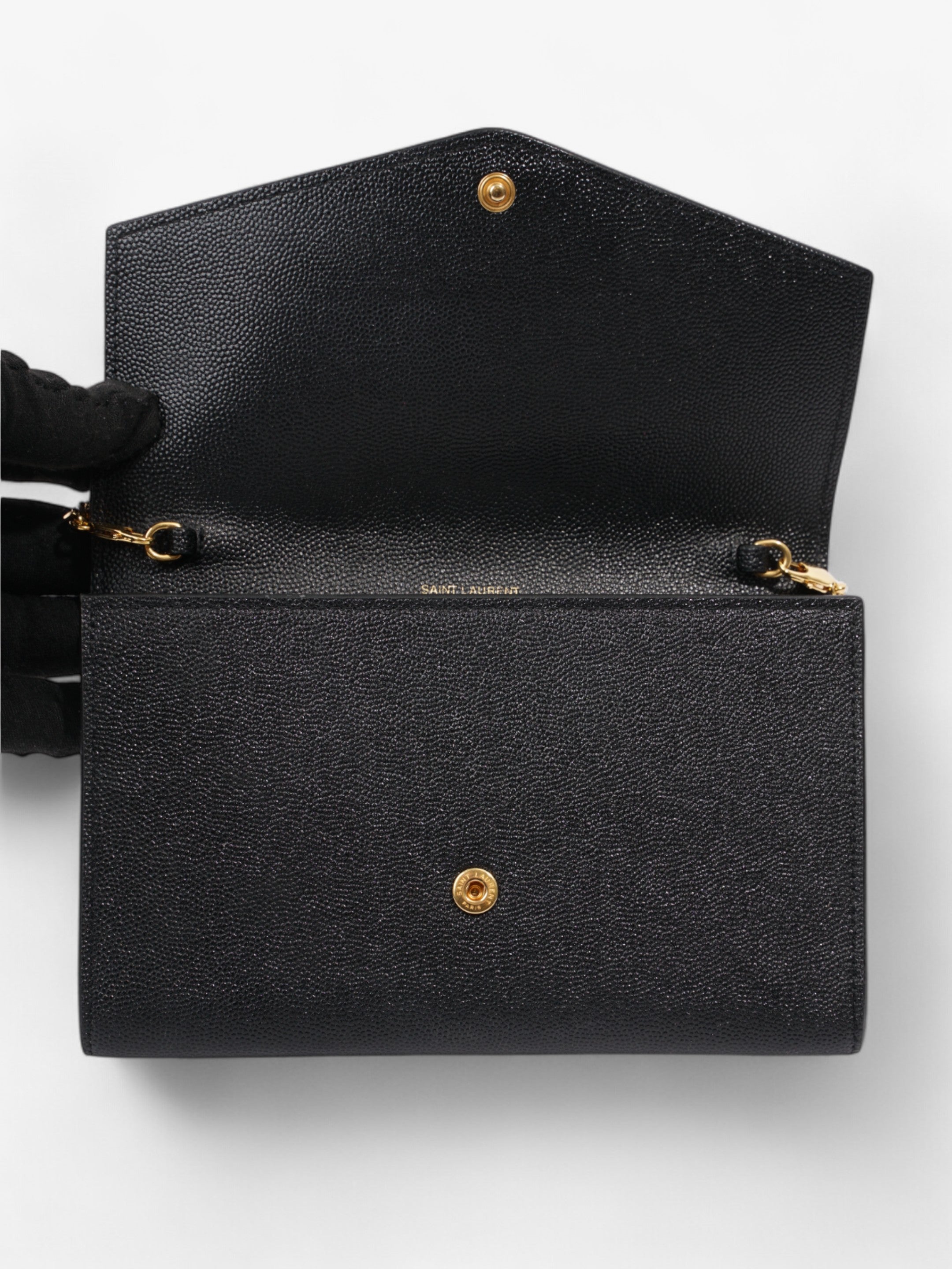 Saint Laurent Uptown Crossbody Black Grained Leather