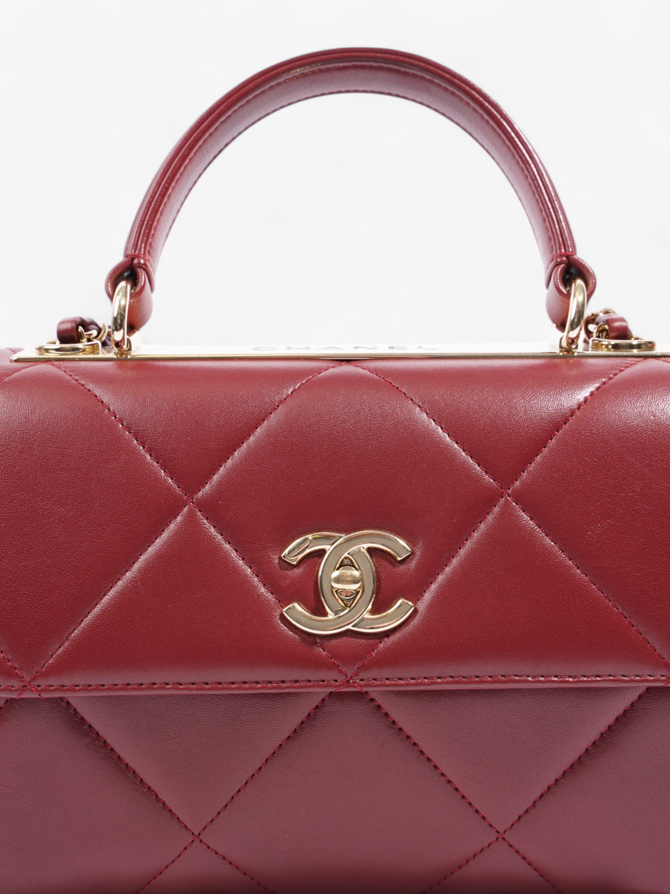 Chanel Trendy CC Burgundy Lambskin Leather Small