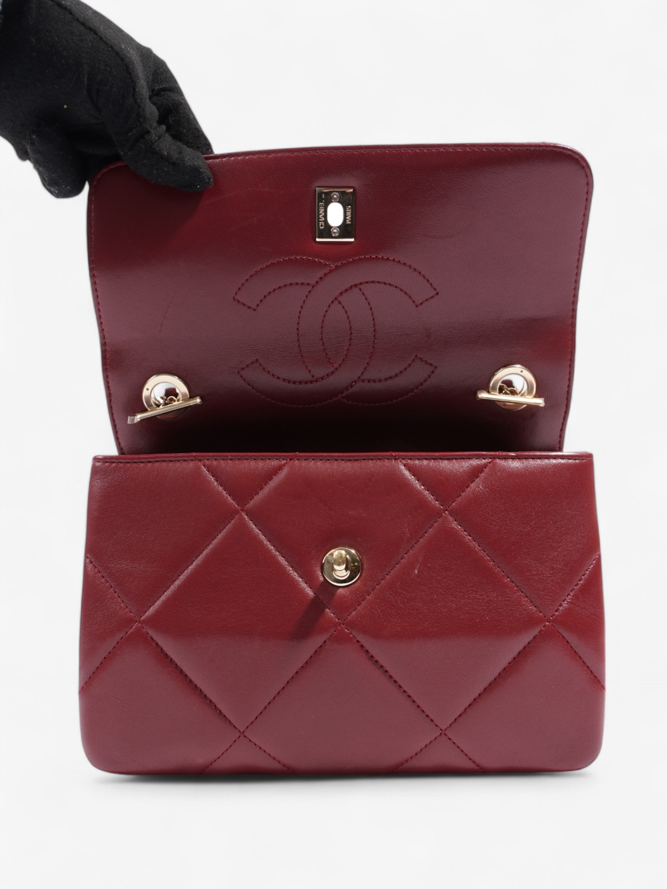 Chanel Trendy CC Burgundy Lambskin Leather Small