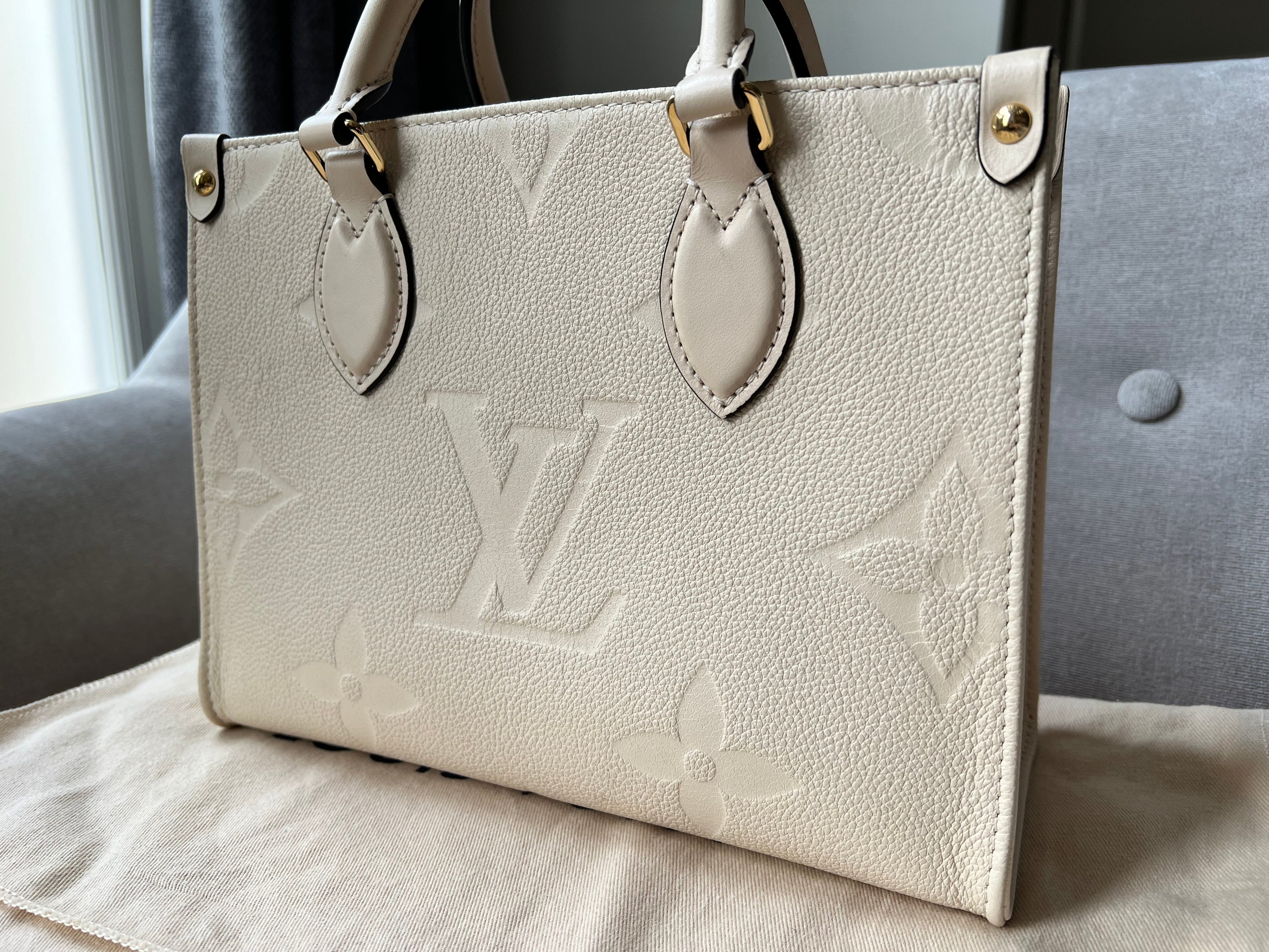 Louis Vuitton On the Go Crème PM Empreinte (RRP £2,380)