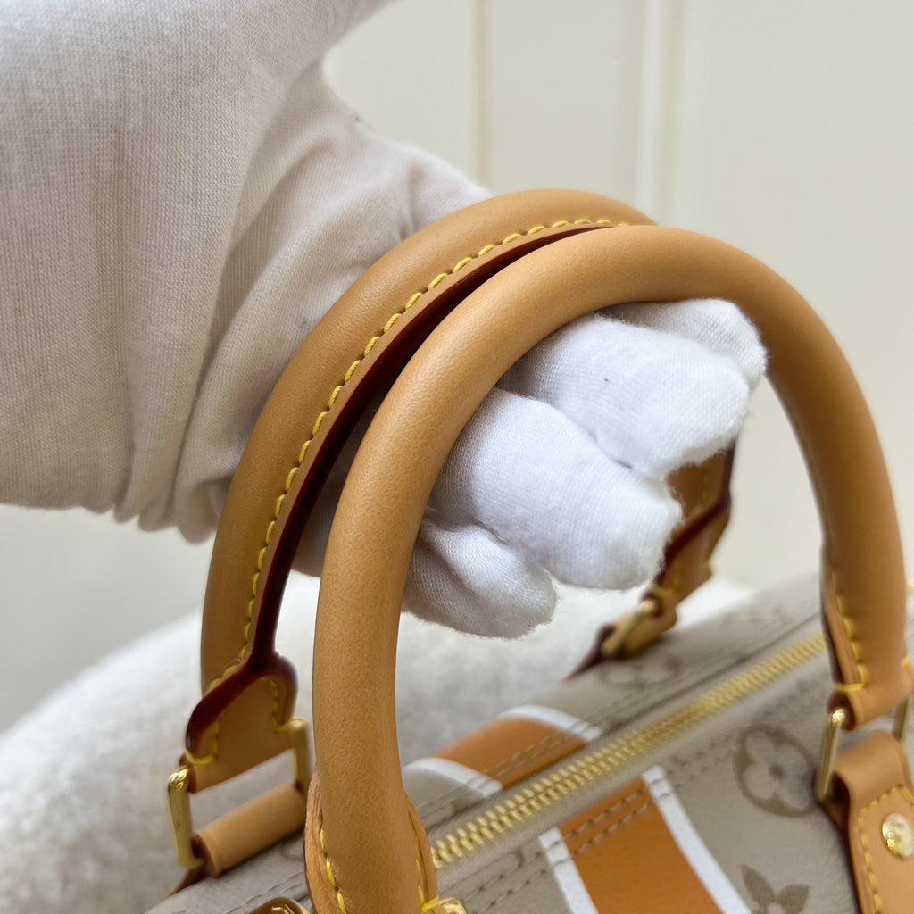 LV Speedy 25 Bandouliere in Beige Monopaname Canvas and GHW
