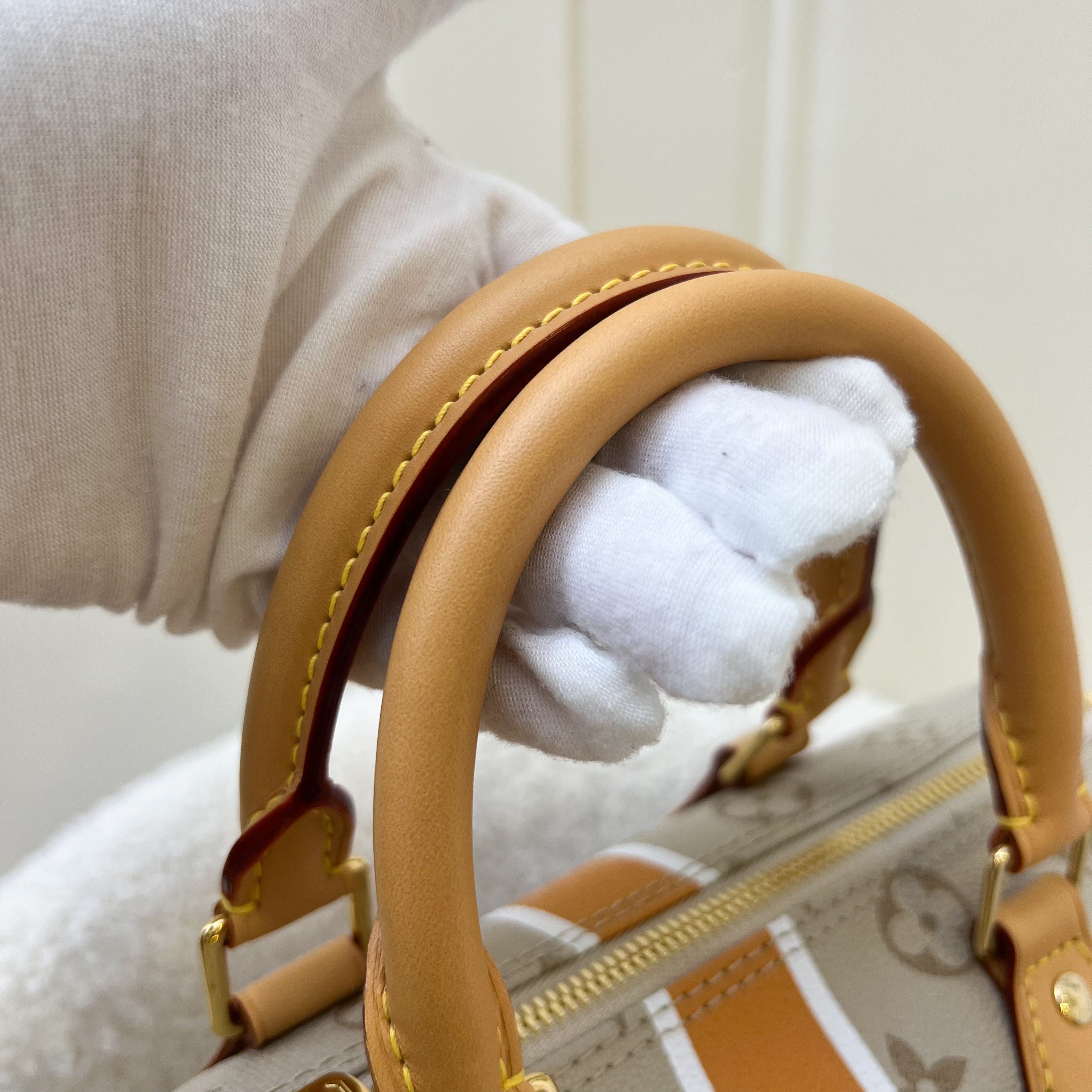 LV Speedy 25 Bandouliere in Beige Monopaname Canvas and GHW