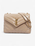 Saint Laurent Lou Lou Dark Beige Calfskin Leather Small