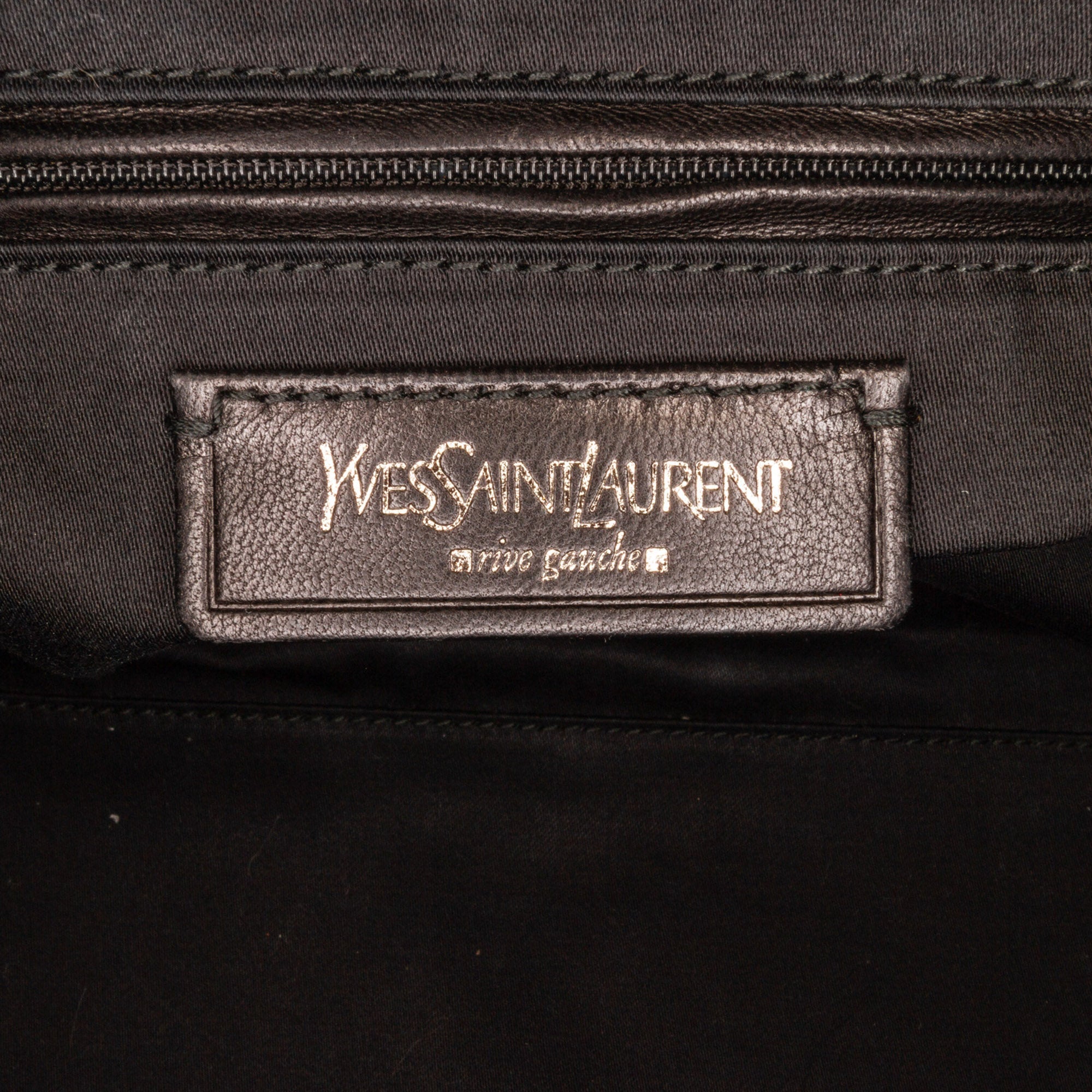 Brown YSL Easy Y Patent Leather Tote