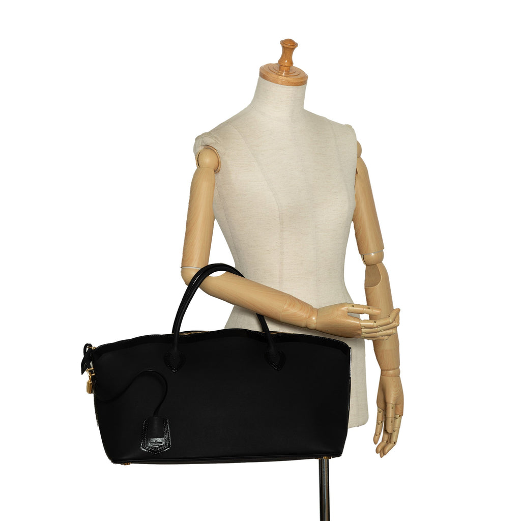 Black Louis Vuitton Cuir Obsession Lockit East-West Handbag