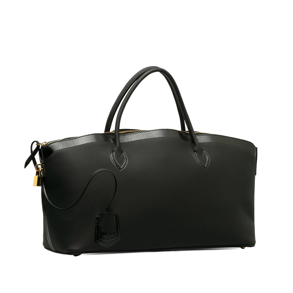 Black Louis Vuitton Cuir Obsession Lockit East-West Handbag