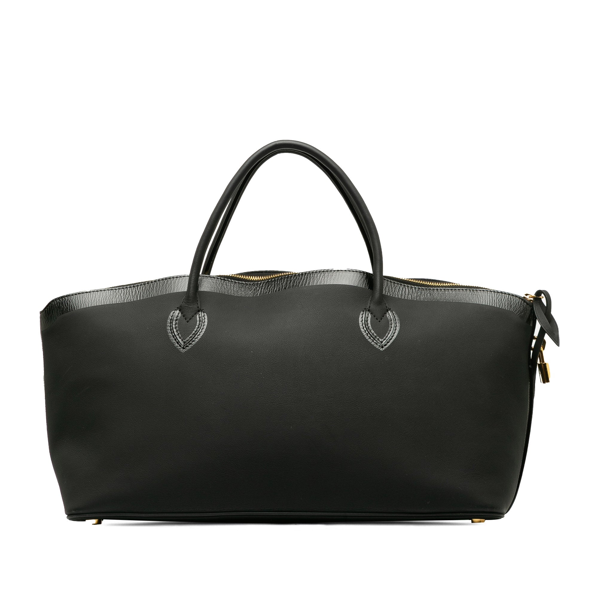 Black Louis Vuitton Cuir Obsession Lockit East-West Handbag