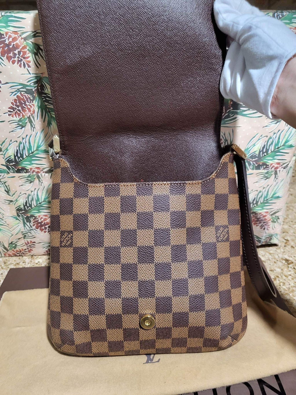 Musette Salsa PM Damier Ebene Shoulder Bag