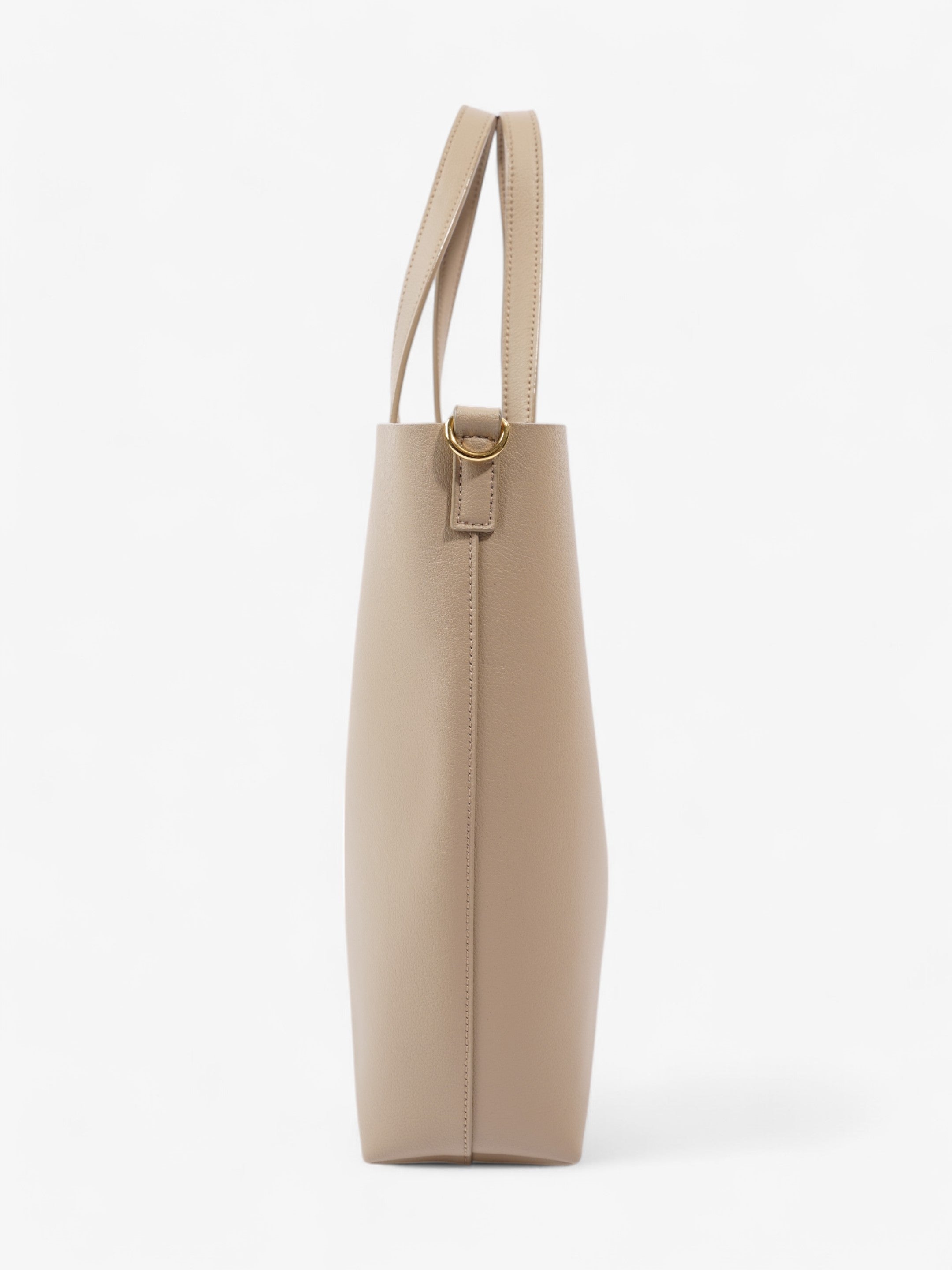 Saint Laurent Shopping Bag Dark Beige Calfskin Leather Toy