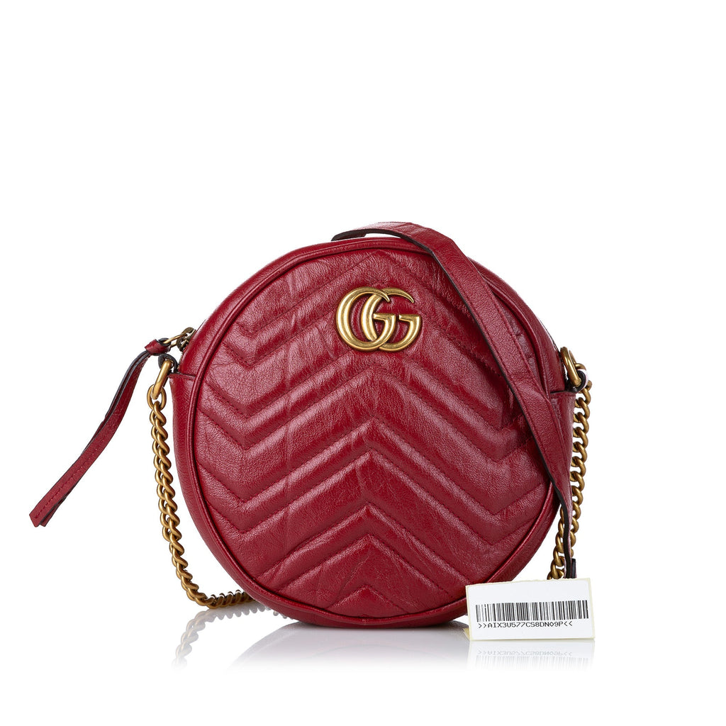 Gucci GG Marmont Round Red Leather