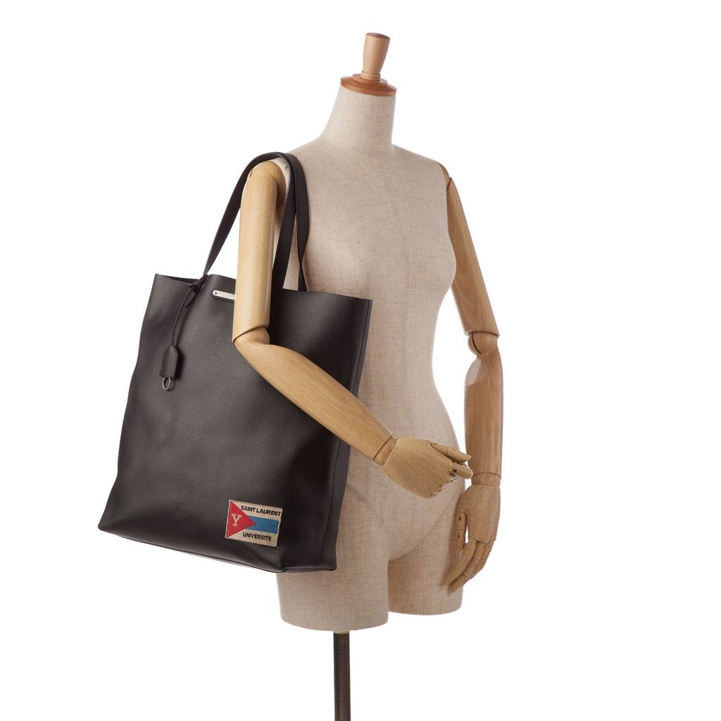 Black Saint Laurent Bold Shopping Tote