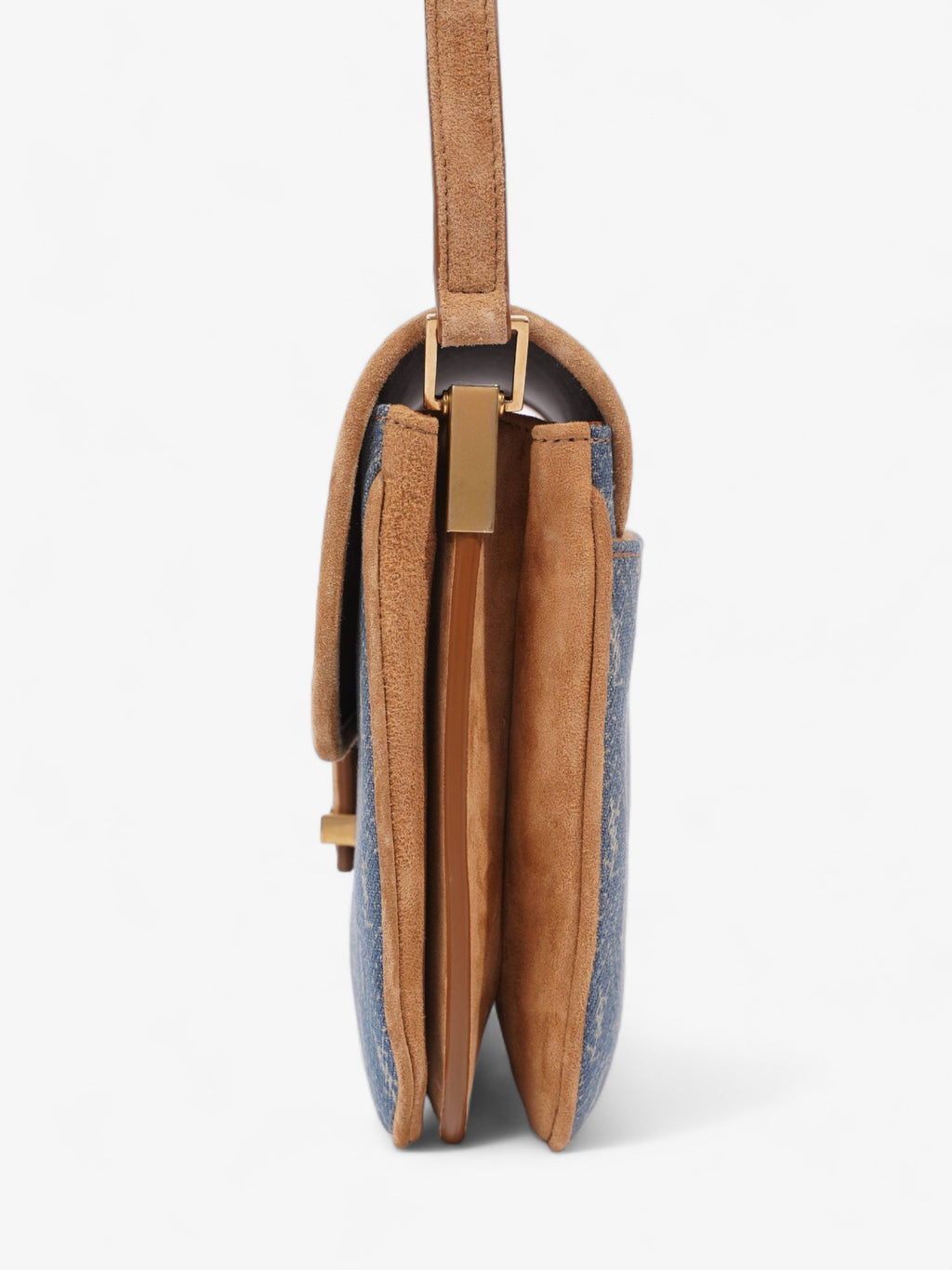 Saint Laurent Monogram Camera Denim / Brown Suede Denim