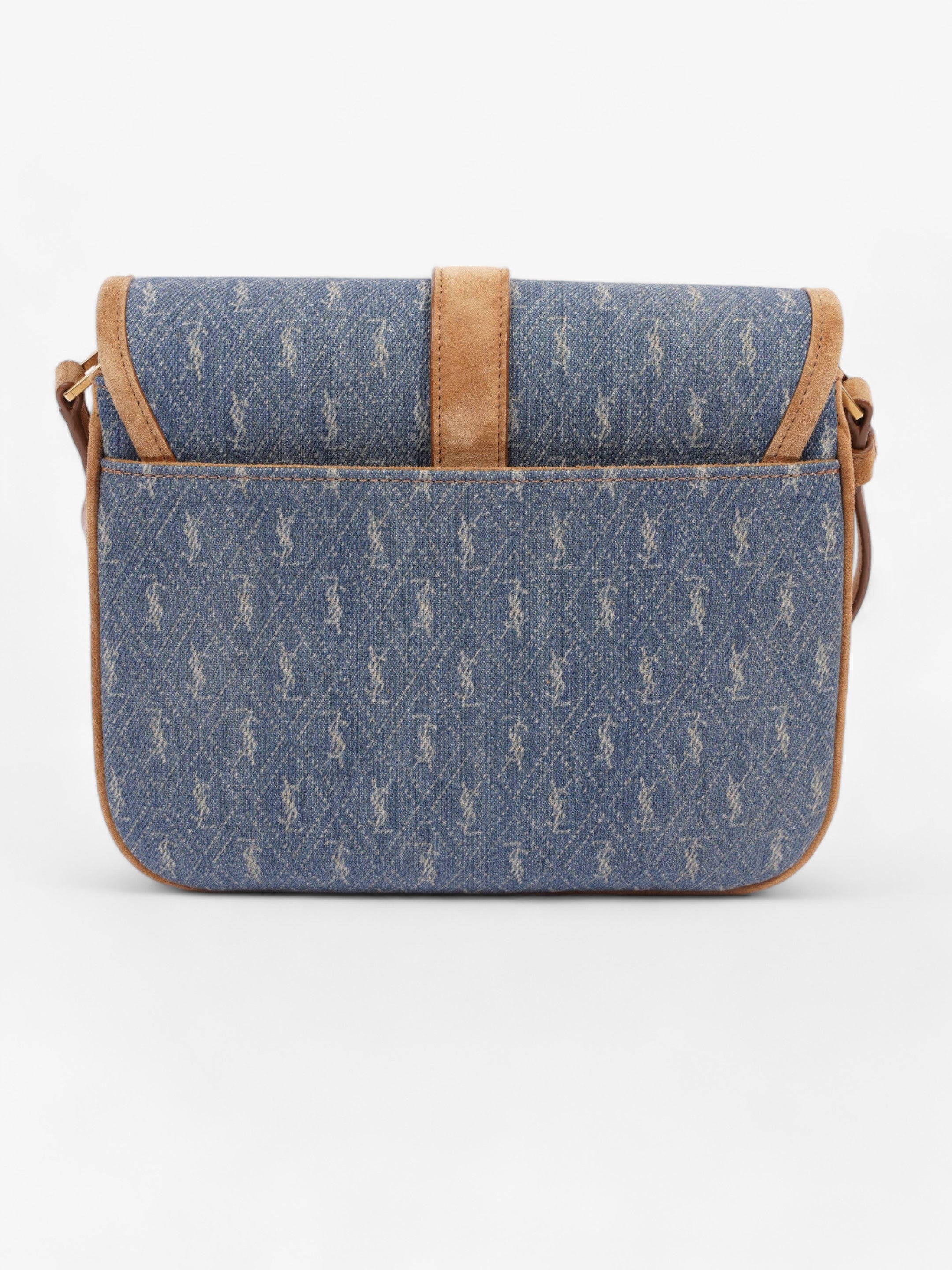 Saint Laurent Monogram Camera Denim / Brown Suede Denim