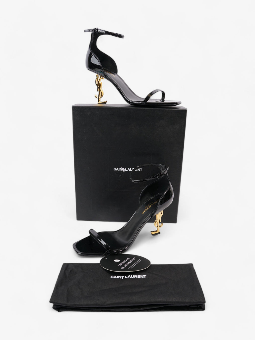 Saint Laurent Opyum Heels 110 Black Patent Leather EU 40 UK 7