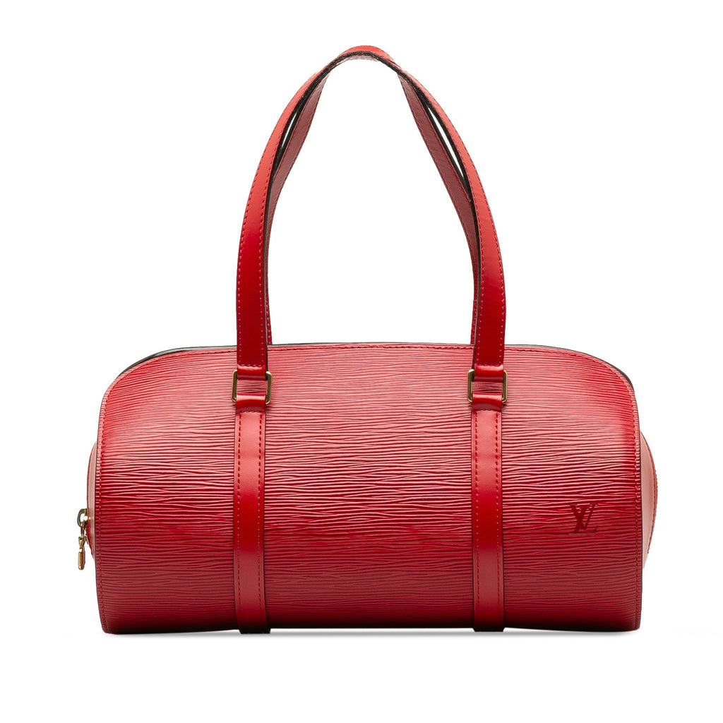 Red Louis Vuitton Epi Soufflot Handbag
