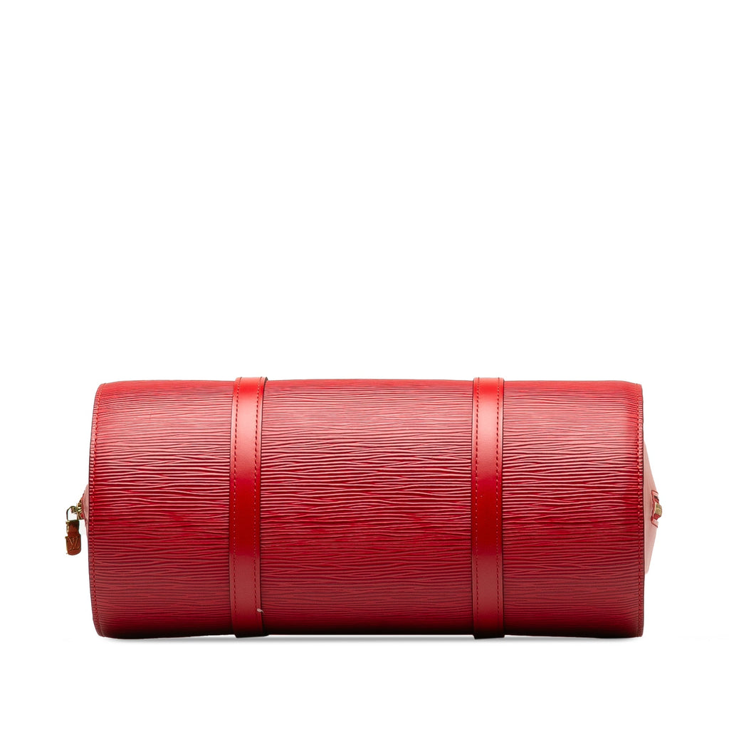 Red Louis Vuitton Epi Soufflot Handbag