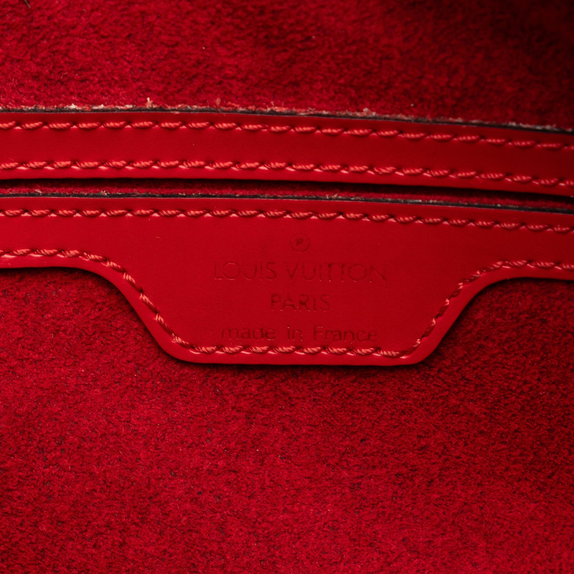 Red Louis Vuitton Epi Soufflot Handbag