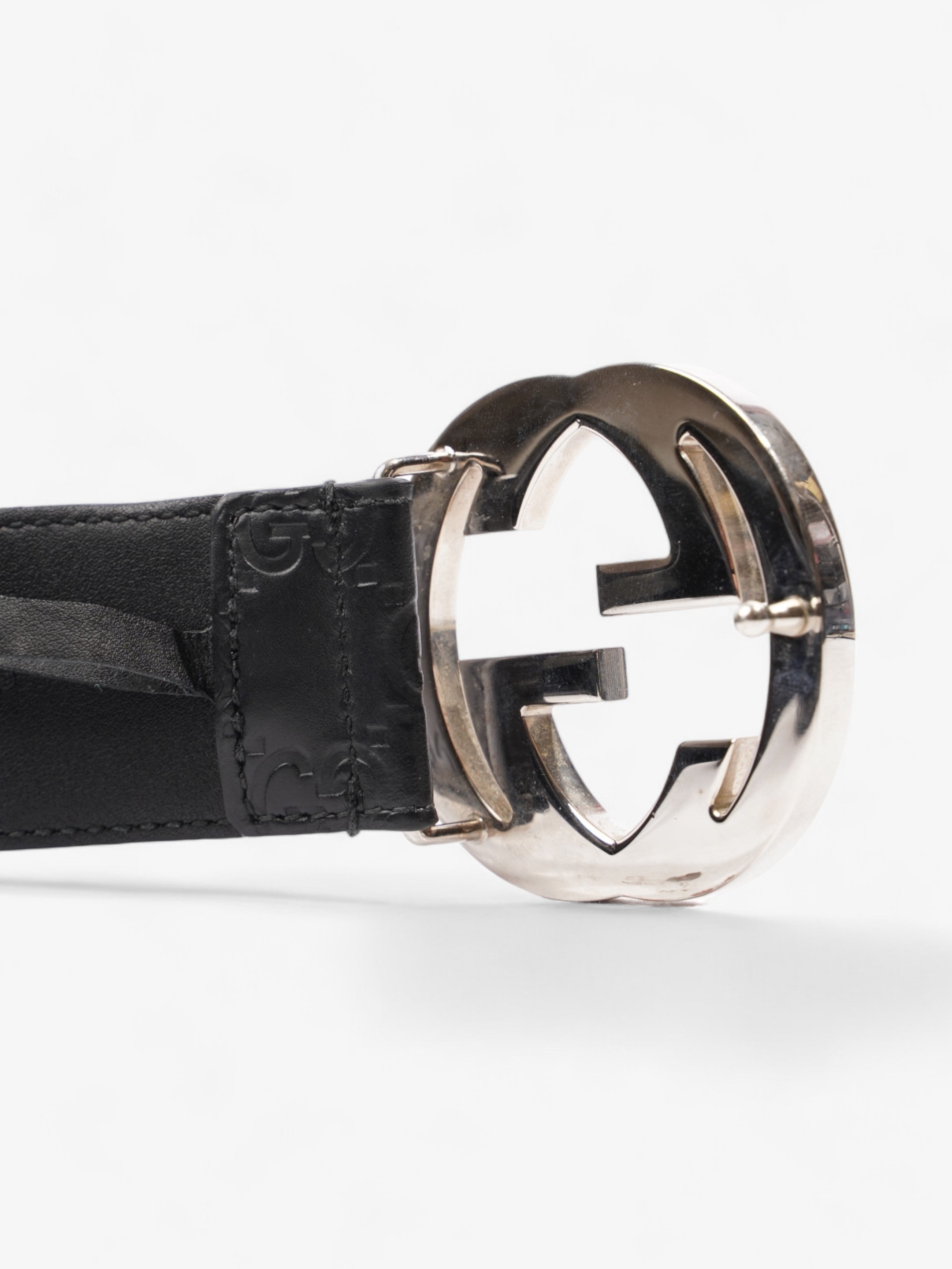 Gucci Interlocking G Belt Black Leather 105cm 42"