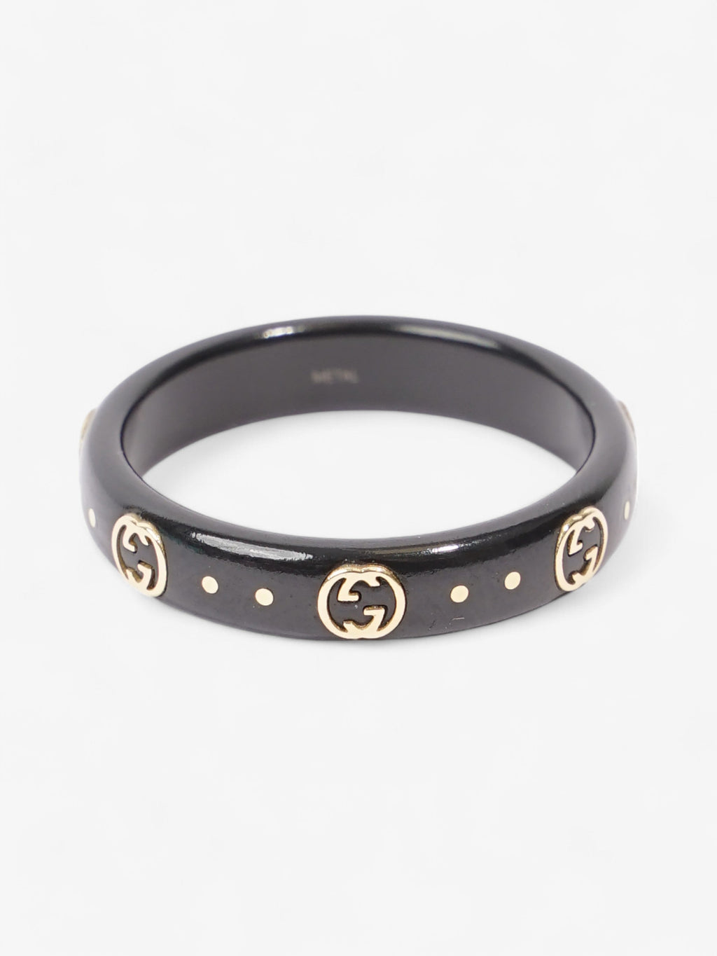 Gucci GG Icon Ring Black / Yellow Gold Base Metal 15 (Circumference - 55mm)