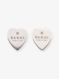 Gucci Trademark Heart Earrings Silver Silver Sterling