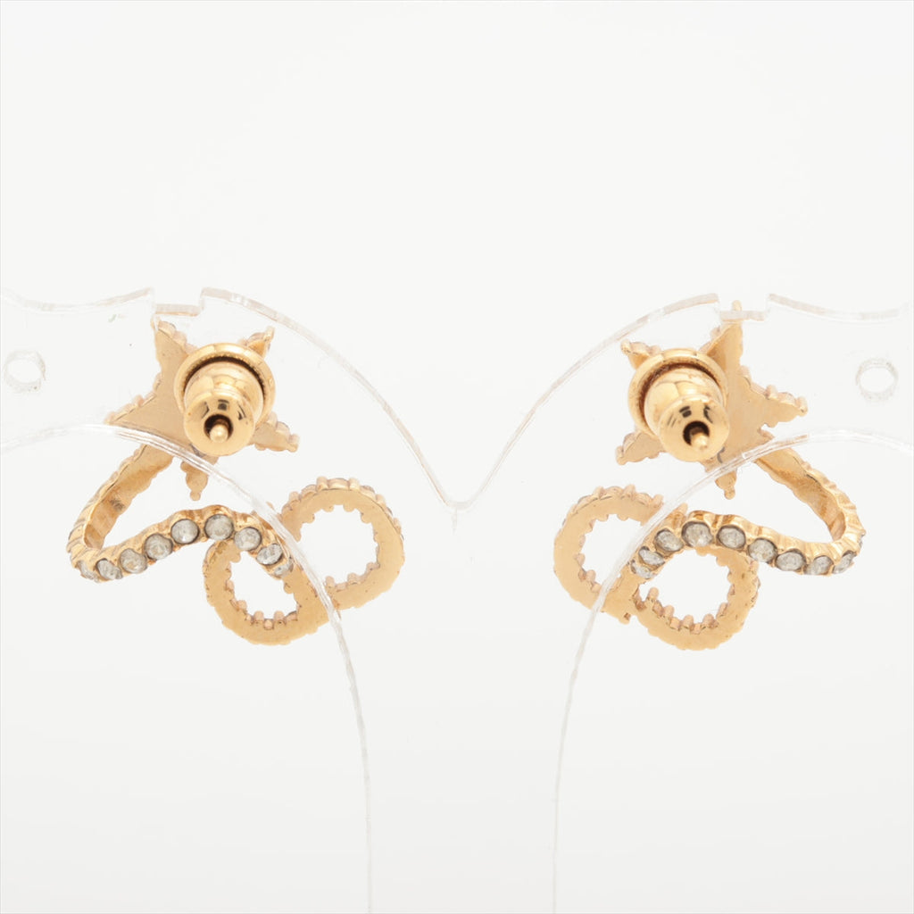 Christian Dior CD Star Gold Rhinestone Earrings Costume Jewellery