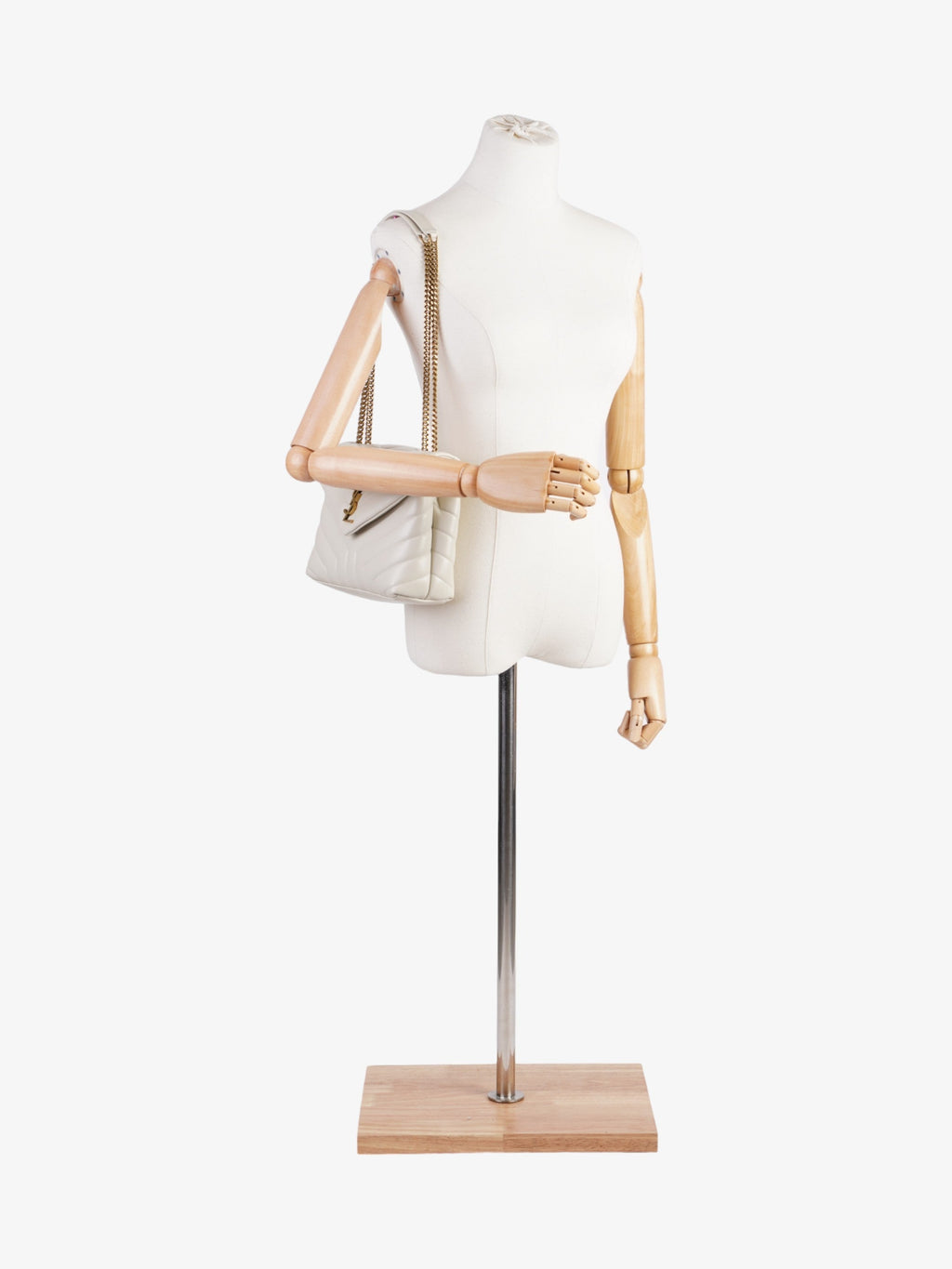 Saint Laurent LouLou Blanc Vintage Calfskin Leather Small