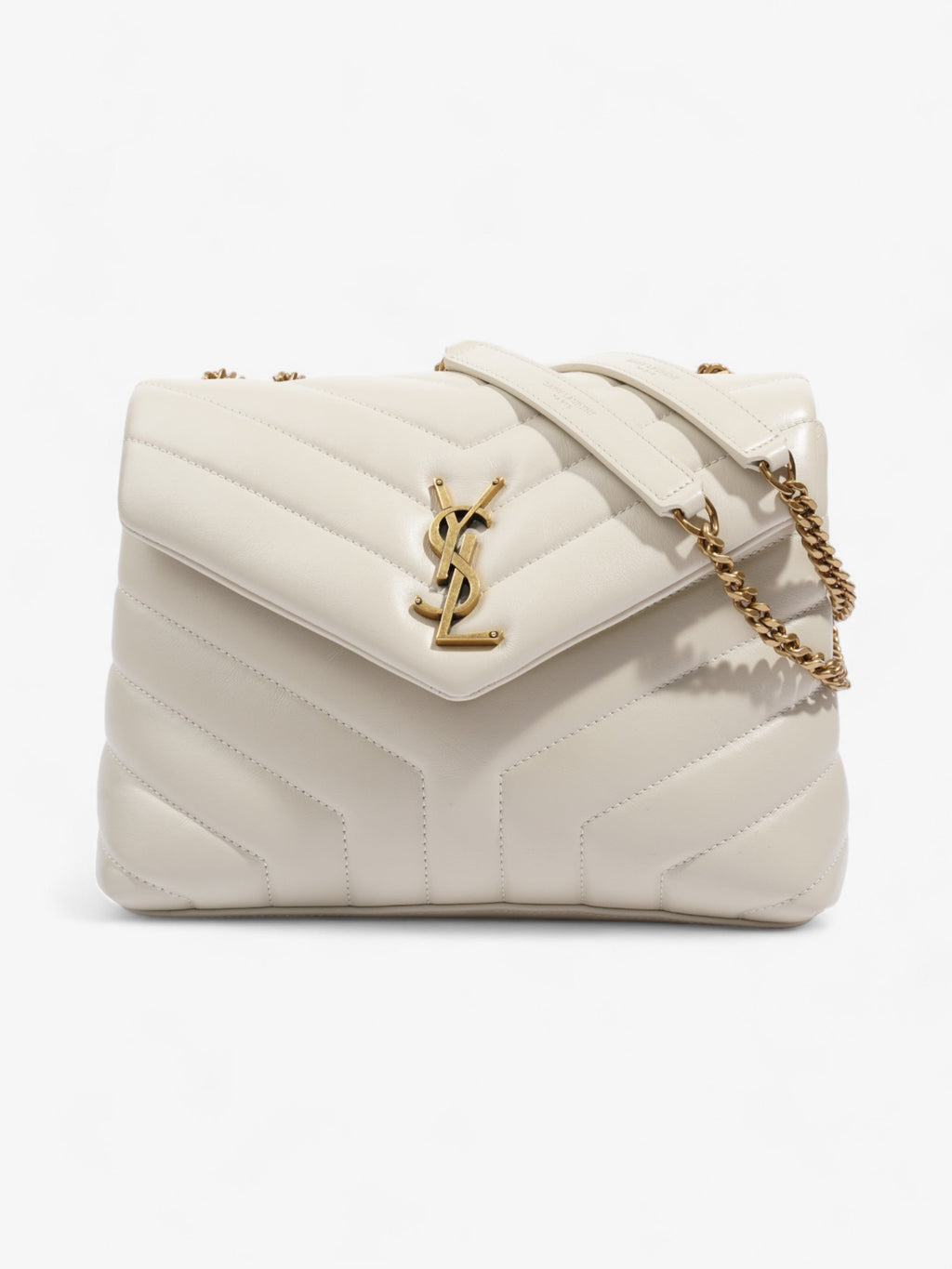 Saint Laurent LouLou Blanc Vintage Calfskin Leather Small