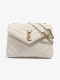 Saint Laurent LouLou Blanc Vintage Calfskin Leather Small
