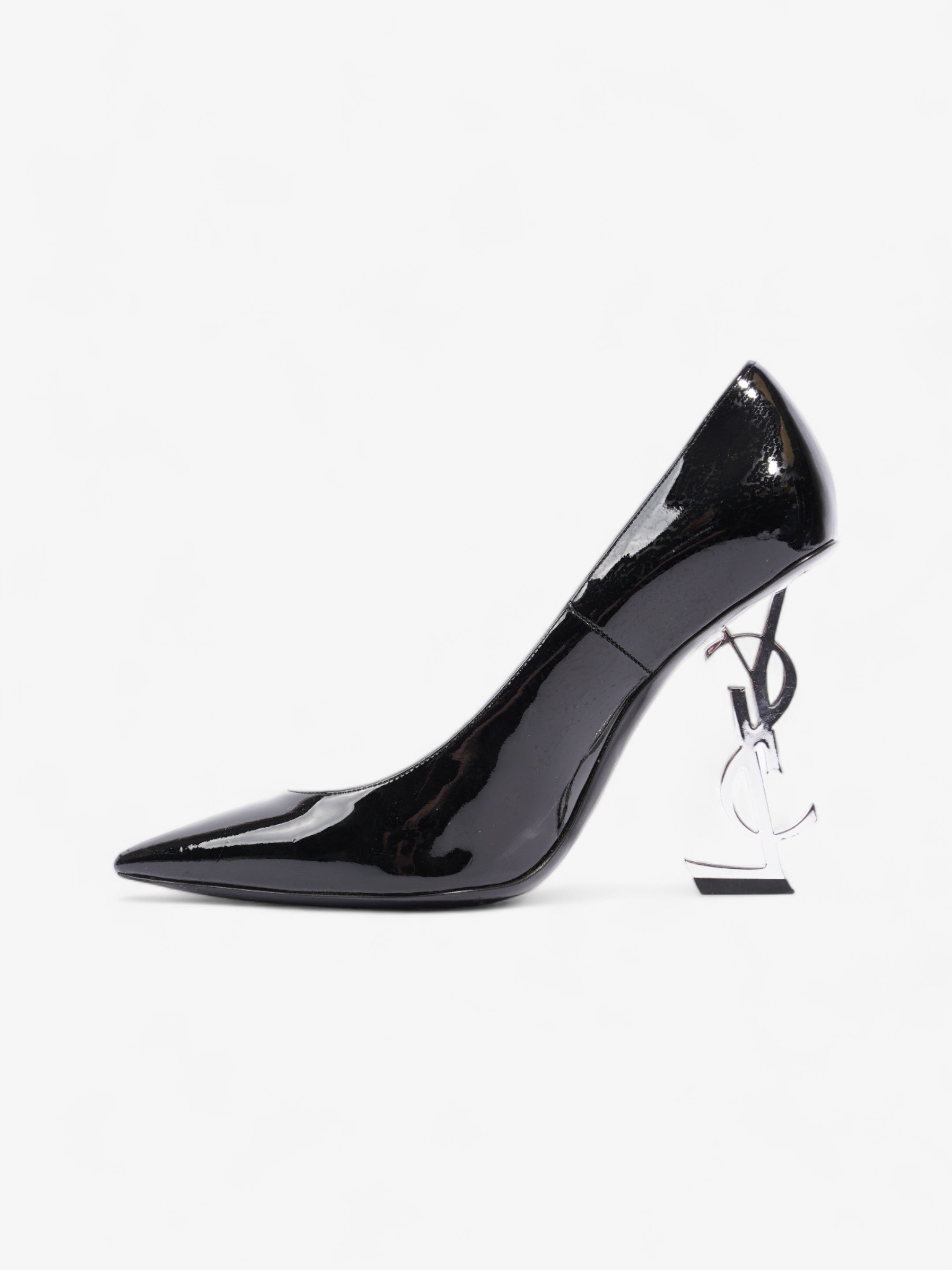 Saint Laurent Opyum 110mm Black / Silver Leather EU 38.5 UK 5.5