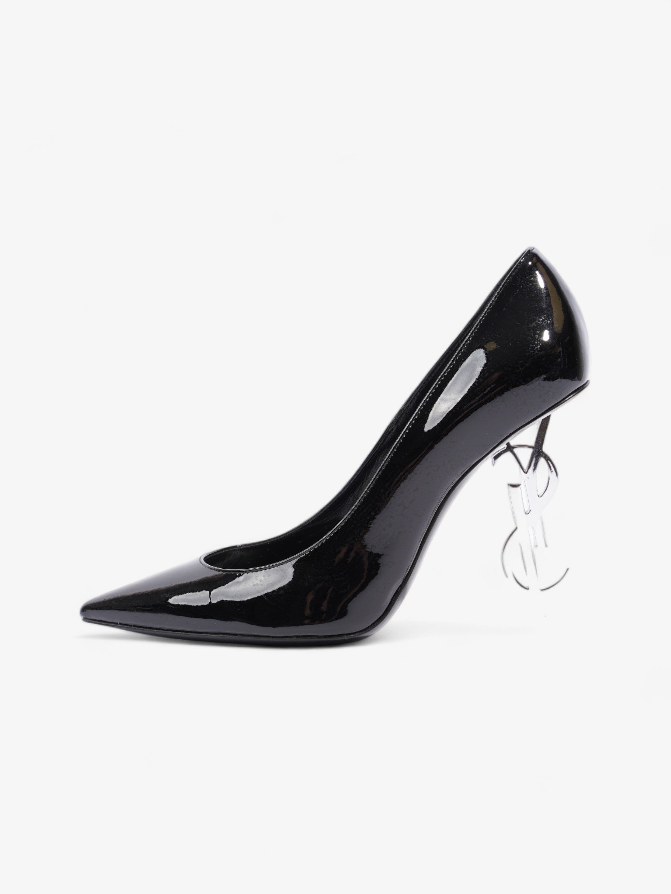 Saint Laurent Opyum 110mm Black / Silver Leather EU 38.5 UK 5.5