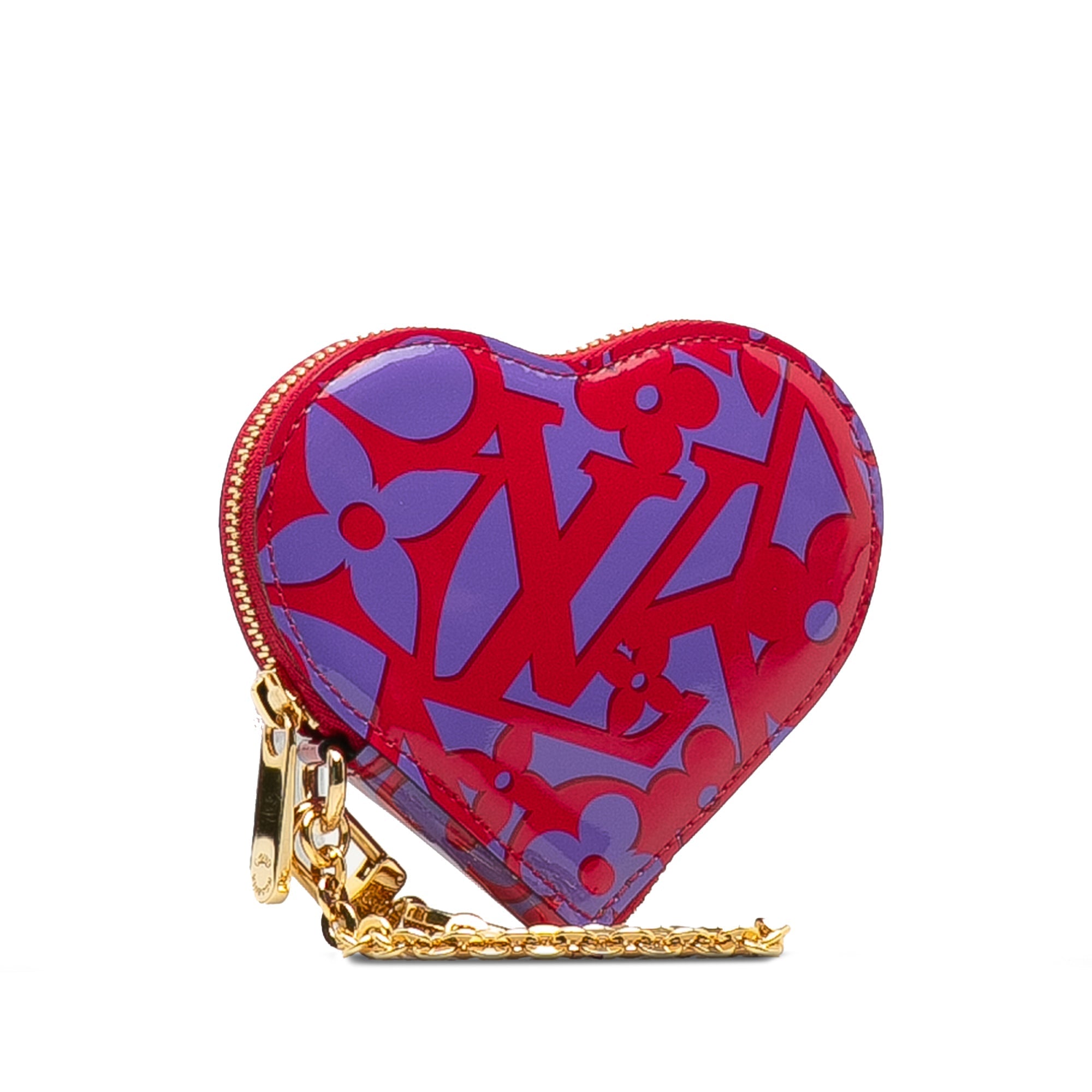 Red Louis Vuitton Monogram Vernis Sweet Repeat Heart Coin Purse
