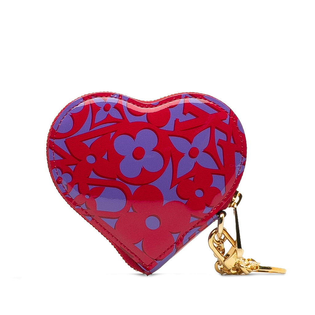 Red Louis Vuitton Monogram Vernis Sweet Repeat Heart Coin Purse