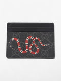 Gucci GG Snake Card Holder Black / Snake Canvas
