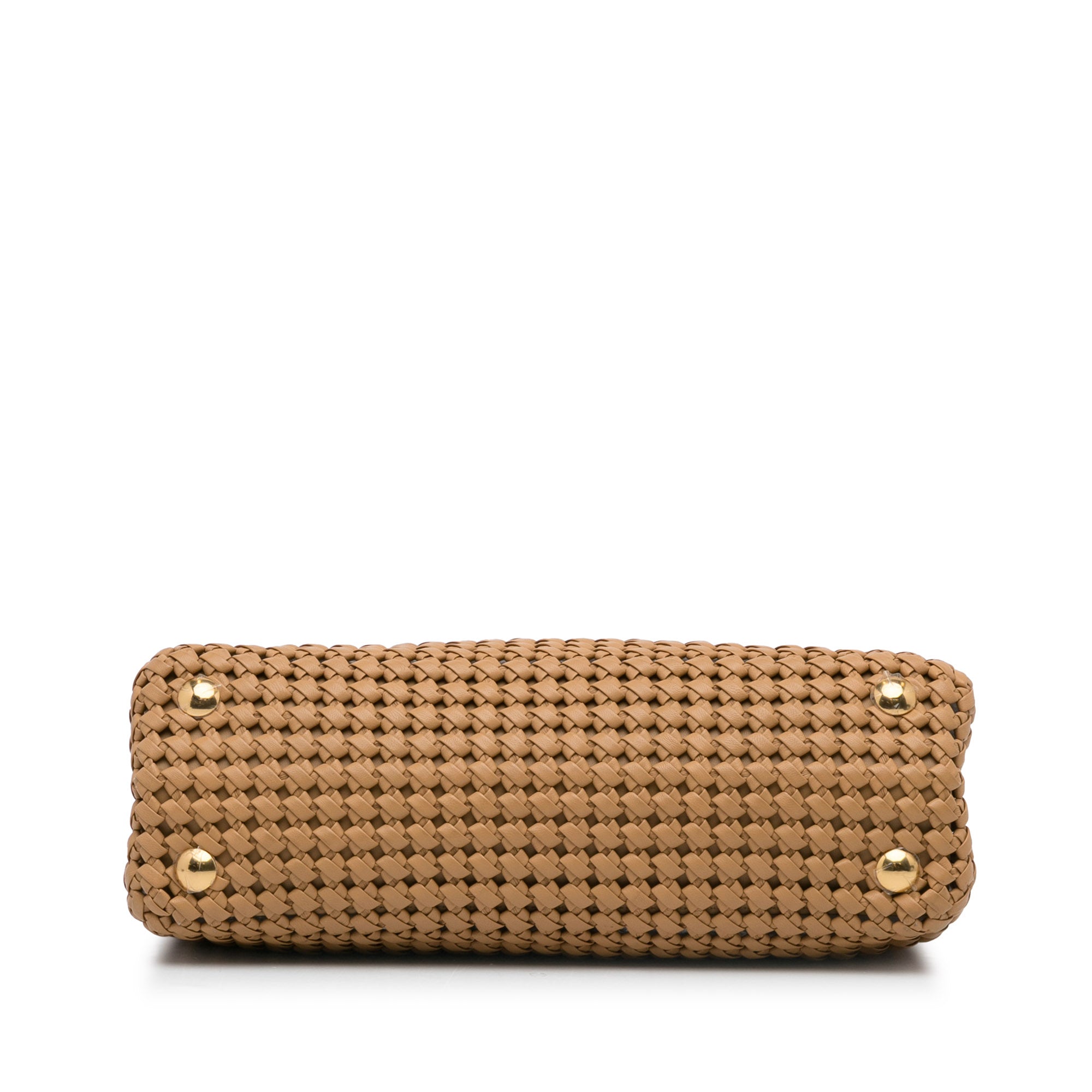 Fendi Peekabo Beige Woven Leather