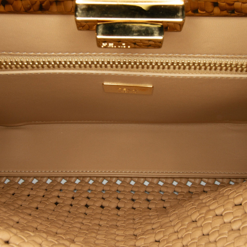 Fendi Peekabo Beige Woven Leather