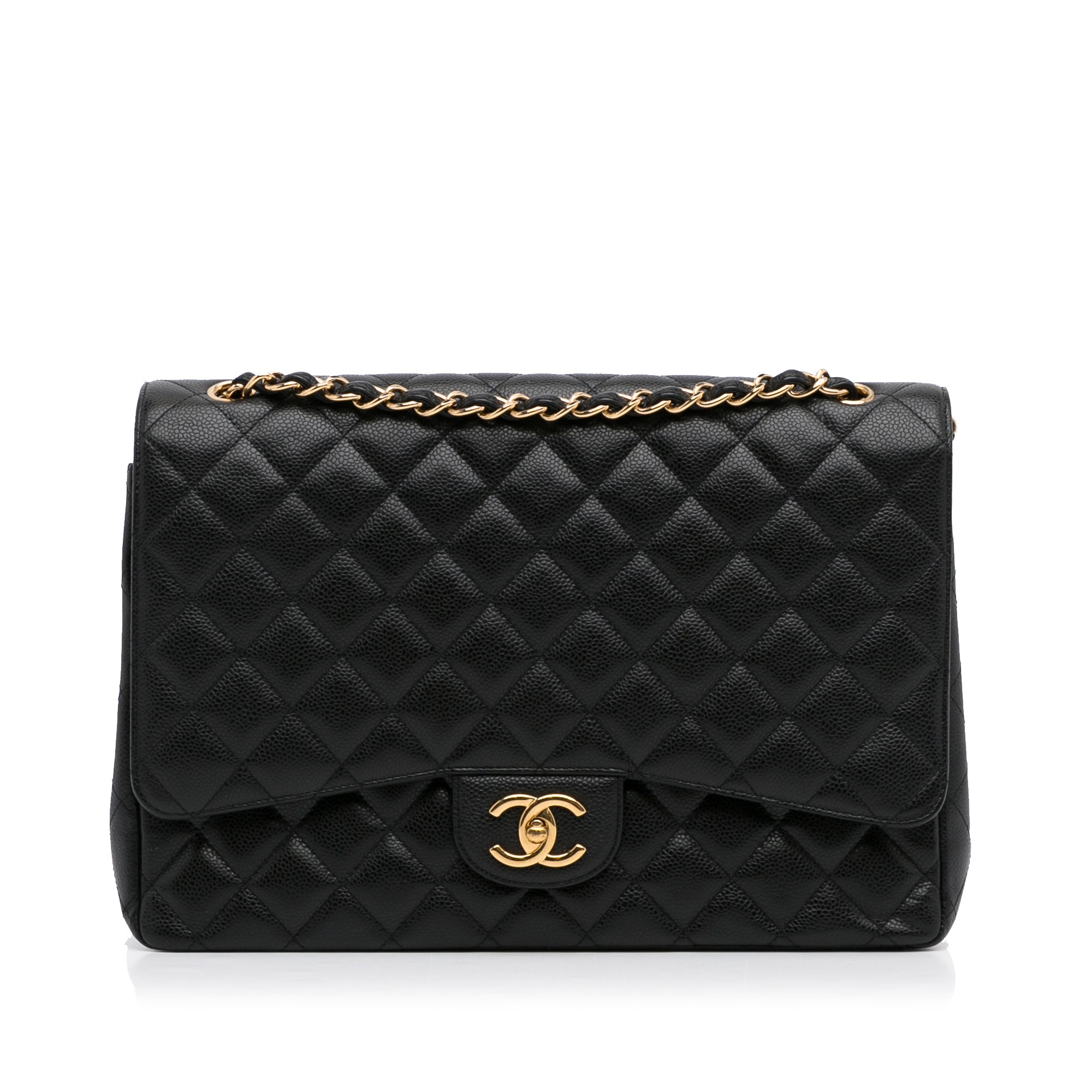 Chanel Classic Double Flap Maxi Black Caviar Gold