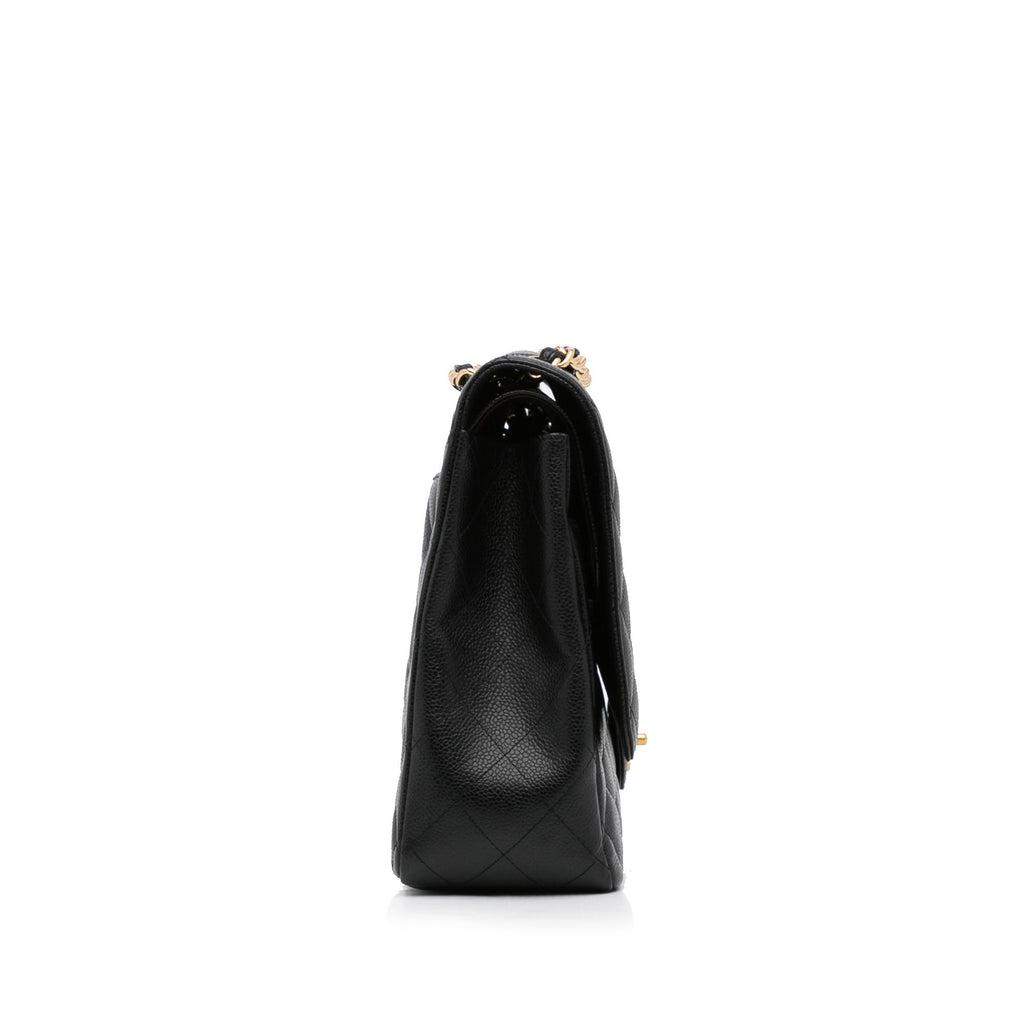 Chanel Classic Double Flap Maxi Black Caviar Gold