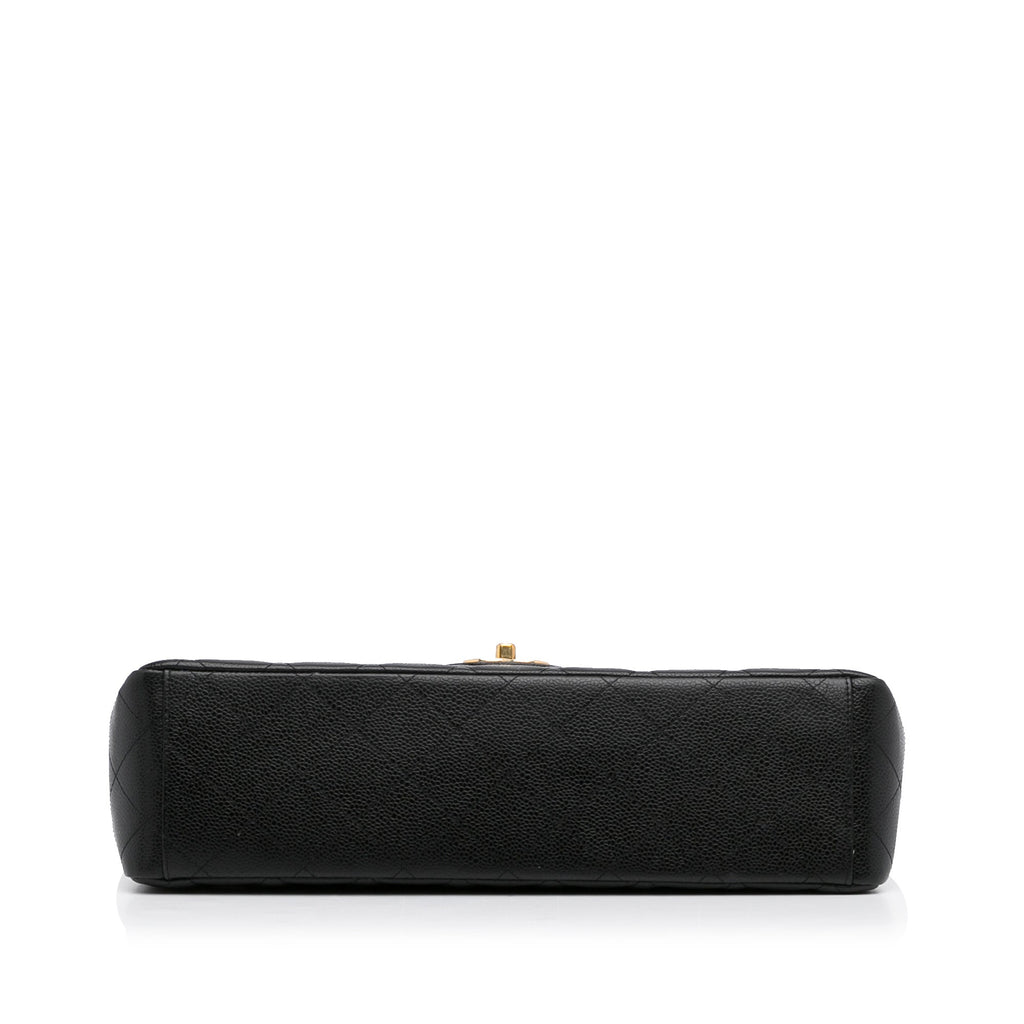 Chanel Classic Double Flap Maxi Black Caviar Gold
